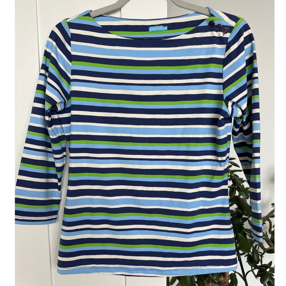 J. McLaughlin Women's Catalina Cloth Wavesong Striped Top, Size S, EUC